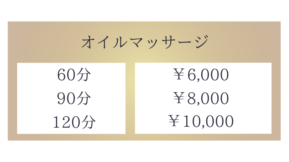 茨城県水戸市千波町のタイ古式マッサージ・カニカのオイルマッサージメニュー60分6,000円〜
